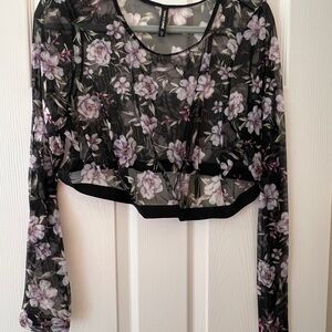 Floral Sheer Long Sleeve Top